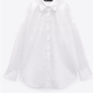 ZARA OVERSIZED POPLIN SHIRT sz M